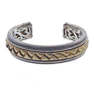 Scott Kay 18k Gold Silver Cuff Bracelet