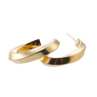 Tiffany & Co 18k Gold Twisted Hoop Earrings