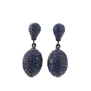 18k Gold Sapphire Drop Earrings