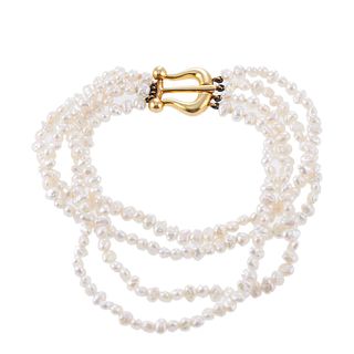 Tiffany & Co Picasso 18k Gold Pearl Buckle Bracelet