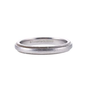 Tiffany & Co Platinum Milgrain Wedding Band Ring