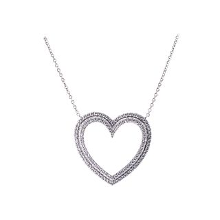 Tiffany & Co Metro Platinum Diamond Heart Necklace