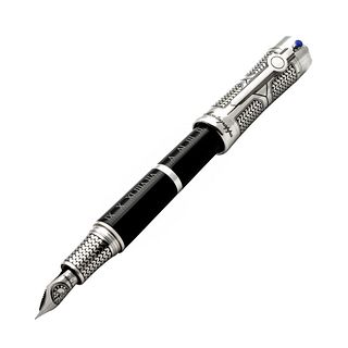 Montegrappa Time & Brain Limited Edition Sterling Silver Resin Fountain Pen (F)