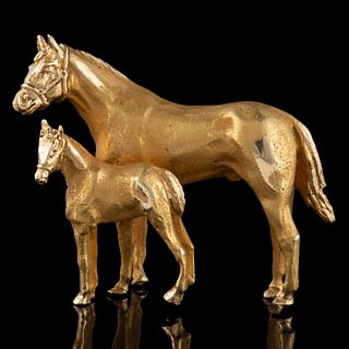 VINTAGE 14K YELLOW GOLD HORSE FIGURAL BROOCH 