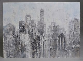 Modern oil painting of NYC on canvas