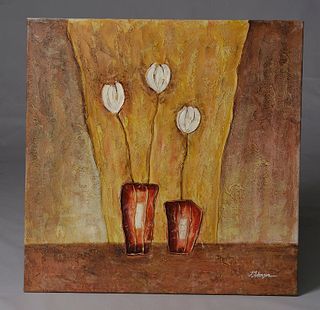Abstract oil painting on canvas 30x30