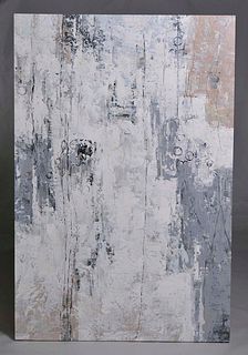 Large abstract oil painting 60x40, gray color