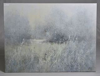 Beautiful canvas art of gray landscape 48x36