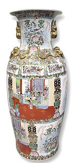 Chinese Hand Painted Vase 42" Tall
