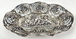 Antique German 800 Silver Repousse Bowl