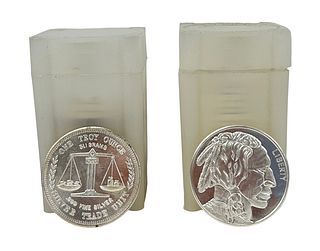 (40) One Troy Ounce Silver Rounds