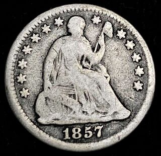 1857 Seated Liberty Half Dime VG