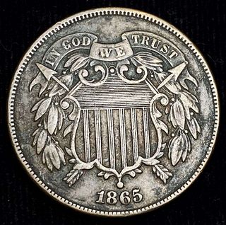 1865 Shield 2 Cents XF45