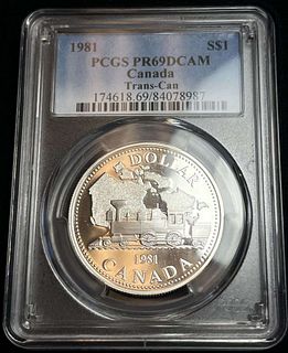 1981 Silver Canada Dollar Trans-Can PCGS PR69 DCAM 