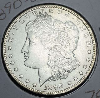 1890-O Morgan Silver Dollar AU58