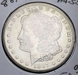 1887-S Morgan Silver Dollar AU58