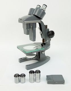 Bausch & Lomb Vintage Microscope with Sliding Objectives.