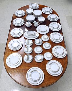 H & Co. Bavaria Gilt Rimmed Porcelain Dinner Service.