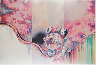 Takashi Murakami (b. 1962), "727-272," 2006, Offset lithograph on shiny wove paper, Image: 25.375" H x 39" W; Sheet: 25.875" H x 39.375" W