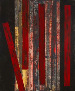 Francisco Castro-Lenero (b. 1954), ''Asimetrias'," 1995, Acrylic on canvas, 47.5" H x 39" W