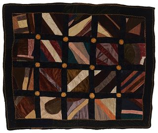 An American velvet patchwork quilt