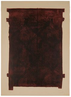 Antoni Tapies (1923-2012), Untitled, Lithograph in colors on paper, Image: 25.25" H x 18.75" W; Sheet: 30" H x 22" W