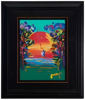 Peter Max (b.1937), "Better World III," Offset lithograph with hand embellishment in colors on paper, Sight: 23" H x 17.5" W