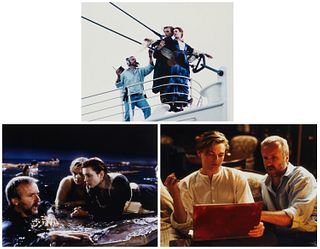 20th Century American School, A group of behind the scenes production photographs from "Titanic" (1997) featuring Leonardo di Caprio, Kate Winslet, an