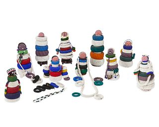 A group of Ndebele beaded fertility dolls