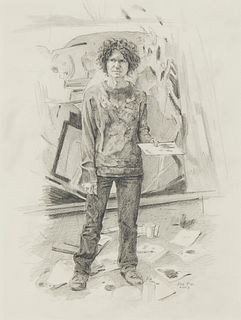 Joe Fig (b. 1968) "Drawing of Dana Schultz," 2003, Pencil on paper, Sight: 14" H x 10.5" W
