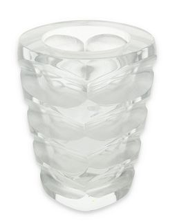 A Lalique "Mortefoutaine" glass vase