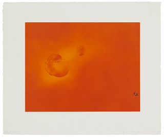 Edward Ruscha (b. 1937), "Boiling Blood, Fly," 1969, Lithograph in colors on paper, Image: 8" H x 9.875" W; Sheet: 11.875" H x 9.875" W