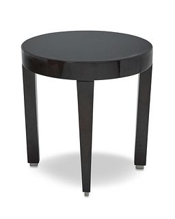 A Barbara Barry-style lacquered wood side table