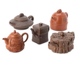 A group of Yixing Zisha ceramic teapots