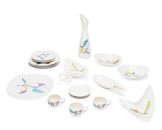 A group of Metlox "California" free-form ceramic dinnerware