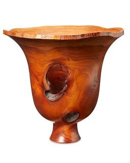 A turned wood vessel