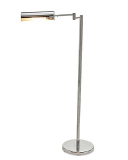 A Walter von Nessen modern chrome floor lamp