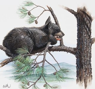 Don Balke (B. 1933) "Black Bear" Watercolor