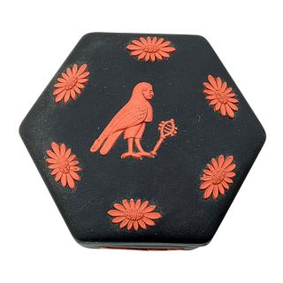 Wedgwood Black Jasperware Egyptian, Hexagonal Box