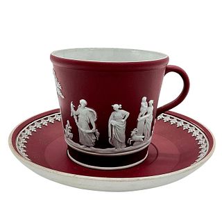 Wedgwood Jasperware Dip Cup and Saucer Set, Sacrifice