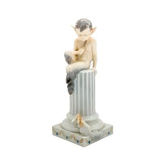Royal Copenhagen Figurine, Faun on Pillar With Rabbit 456