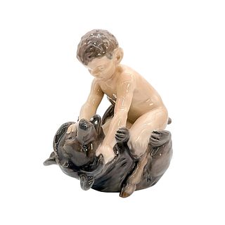Royal Copenhagen Figurine, Faun with Bear 648