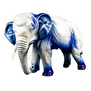 Antique Rare Royal Doulton Sculpture, Blue Elephant