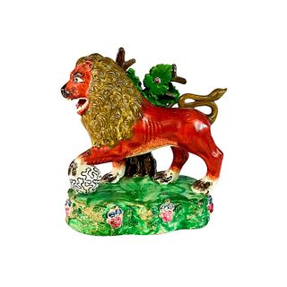 Staffordshire Porcelain Animal Figurine, Lion
