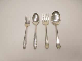 (2) Pairs of Sterling Silver Serving Forks & Spoons.