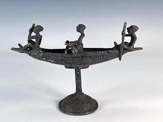 SMALL BRONZE BOAT DOUALA CAMEROON CENTRAL AFRICA