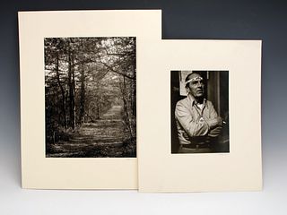 TWO PHOTOS OF NATIVE AMERICAN MAN & TREES