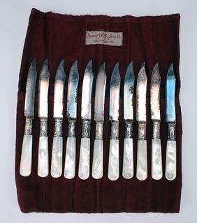 11 MOTHER OF PEARL & STERLING KNIVES