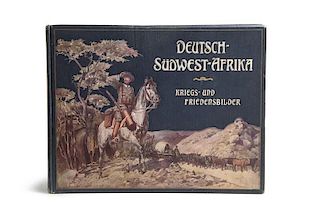 Lange, FriedrichDeutsch-Suedwest-Afrika. Kriegs- und Friedensbilder. 100 OAufnahmen von F. Lange in Windhuk und 1 Karte. Win