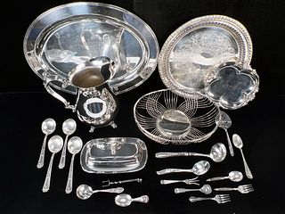 SILVERPLATE SERVING PIECES LOT